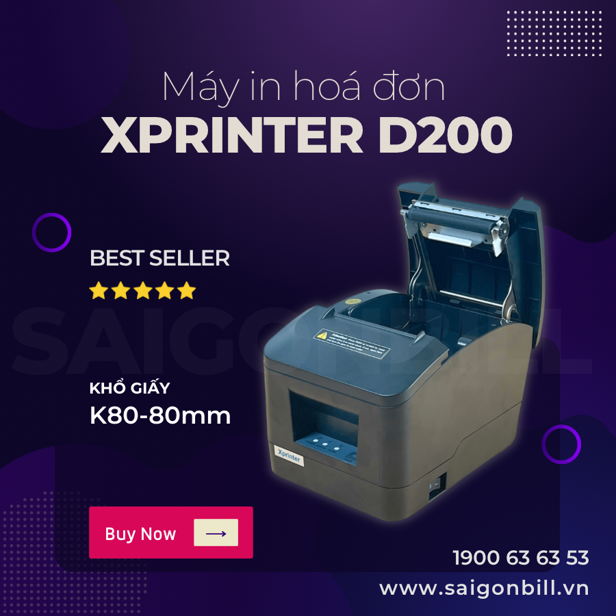 MÁY IN NHIỆT - XPRINTER D200 - 1 CỔNG USB